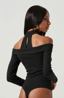 Tribeca Choker Neck Off Shoulder Bodysuit 18 Tribeca Choker Neck Off Shoulder Bodysuit -Dress Sales Store ACT16972 BLACK 1123