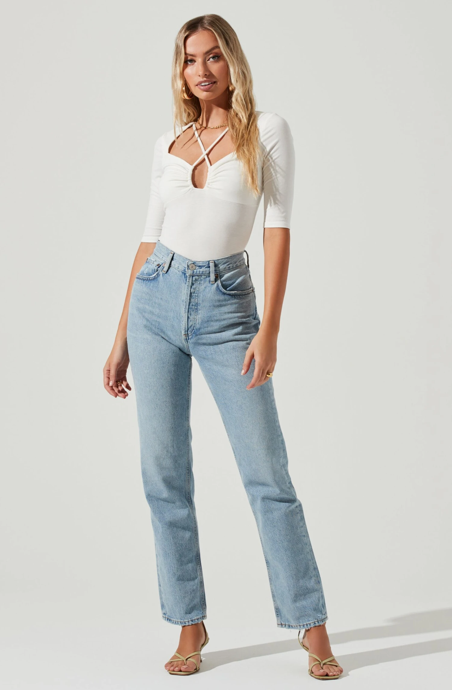 Mariona Cross Front Half Sleeve Bodysuit 4 Mariona Cross Front Half Sleeve Bodysuit - Image 2