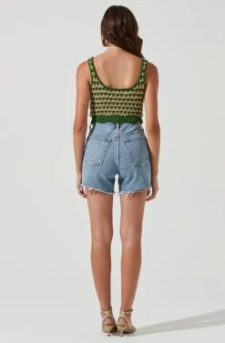 Garber Crochet Crop Tank Top 10 Garber Crochet Crop Tank Top -Dress Sales Store ACT17117 GREEN TANSTRIPE 3