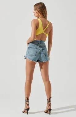 Shanice Ribbed Knit Cutout Bodysuit 19 Shanice Ribbed Knit Cutout Bodysuit -Dress Sales Store ACT17131 LEMON 1735