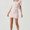 Mindy Terry Cloth Checkered Mini Skirt 1 Mindy Terry Cloth Checkered Mini Skirt -Dress Sales Store ACT17146 PINK WHITECHECKS 0480