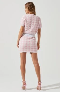 Mindy Terry Cloth Checkered Mini Skirt 12 Mindy Terry Cloth Checkered Mini Skirt -Dress Sales Store ACT17146 PINK WHITECHECKS 0489