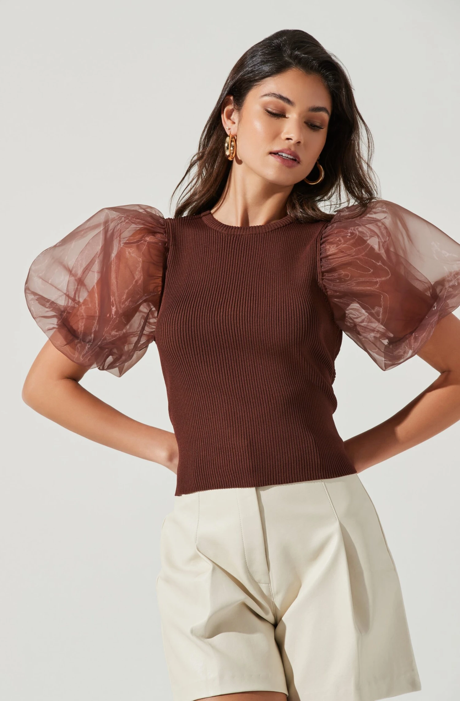 Avery Sheer Oversize Sleeve Backless Top 5 Avery Sheer Oversize Sleeve Backless Top - Image 3