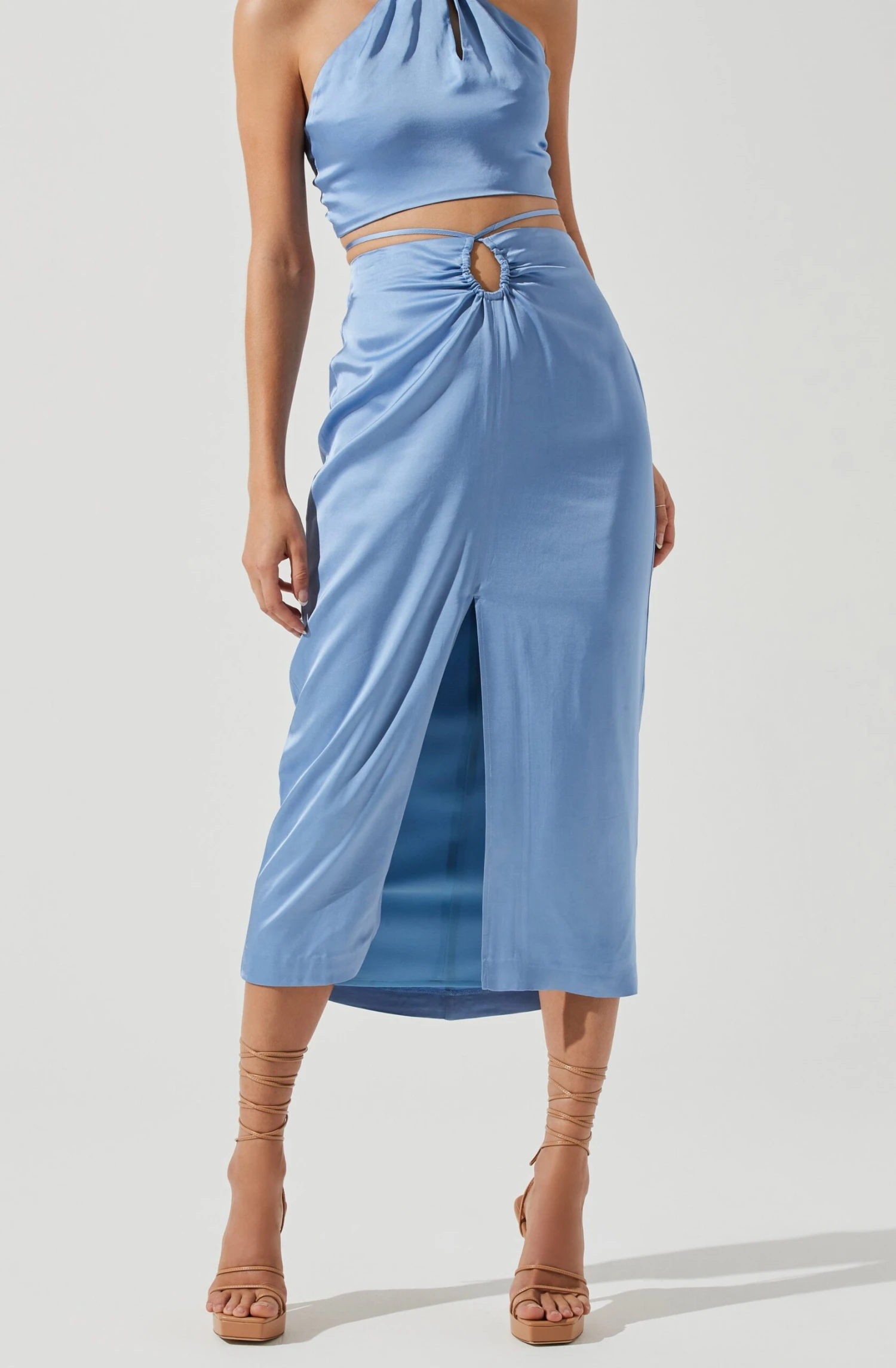 Robin Tie Waist Cutout Midi Skirt 4 Robin Tie Waist Cutout Midi Skirt - Image 2