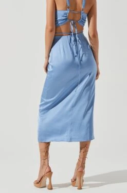 Robin Tie Waist Cutout Midi Skirt 14 Robin Tie Waist Cutout Midi Skirt -Dress Sales Store ACT17181 BLUE 0825