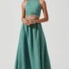 Divine Tie Waist Maxi Skirt 1 Divine Tie Waist Maxi Skirt -Dress Sales Store ACT17191 DARKSAGE 1184