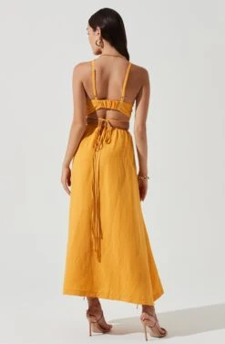 Divine Tie Waist Maxi Skirt -Dress Sales Store ACT17191 MARIGOLD 0275
