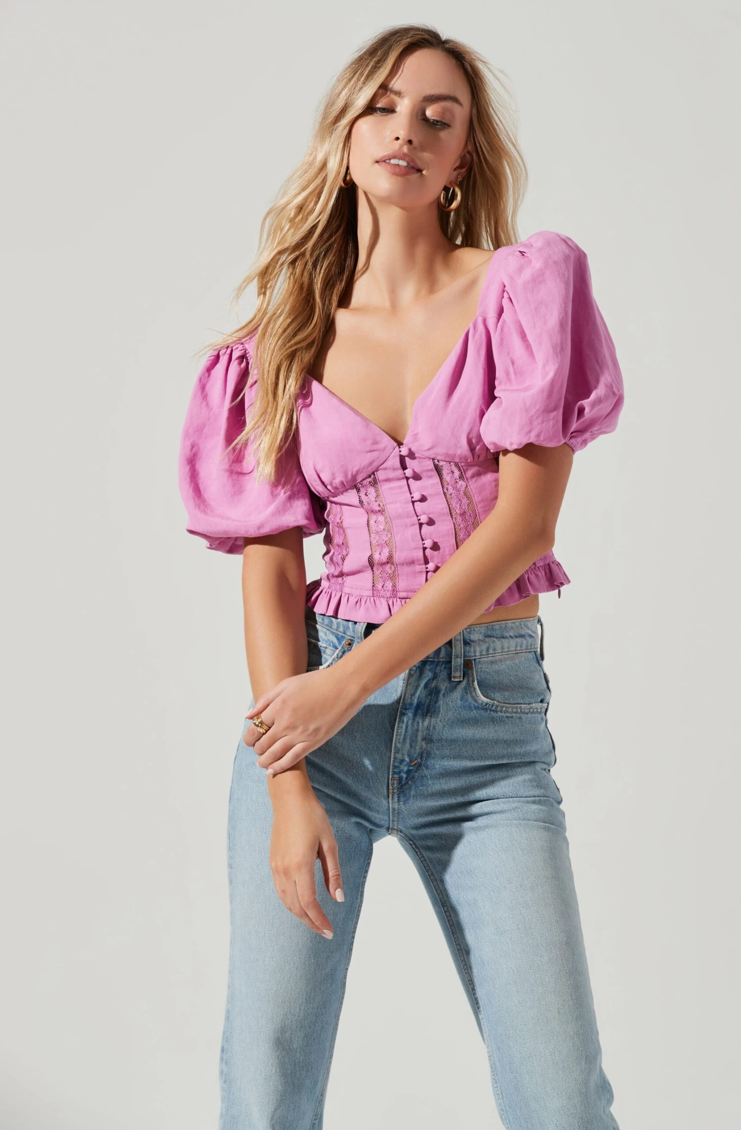 Forever Yours Lace Trimmed Puff Sleeve Top 5 Forever Yours Lace Trimmed Puff Sleeve Top - Image 3