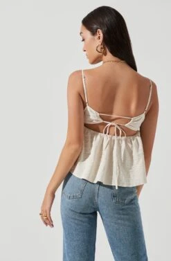 Benson Crinkle Cutout Babydoll Top 25 Benson Crinkle Cutout Babydoll Top -Dress Sales Store ACT17228 CREAM 1336