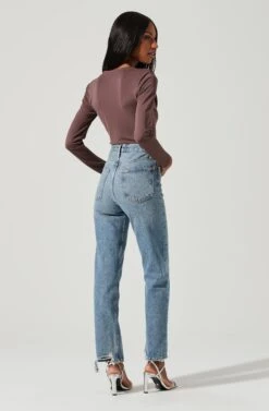 Kimberly Cowl Neck Long Sleeve Bodysuit 11 Kimberly Cowl Neck Long Sleeve Bodysuit -Dress Sales Store ACT17308 MOCHA 0293