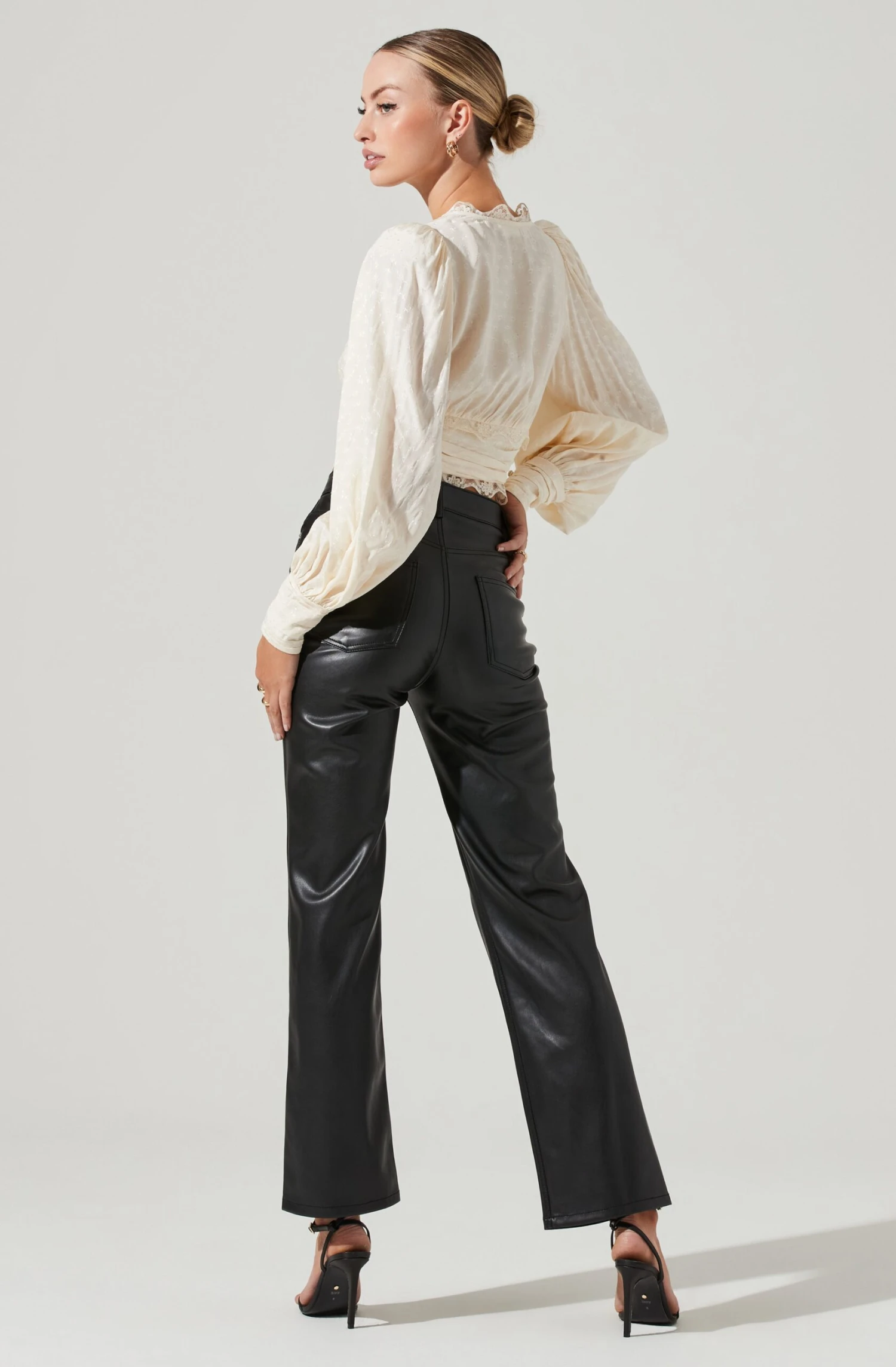 Zanna Floral Jacquard Lace Trim Long Sleeve Top 7 Zanna Floral Jacquard Lace Trim Long Sleeve Top - Image 5