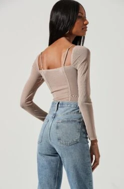Vienna Mesh Long Sleeve Bodysuit 12 Vienna Mesh Long Sleeve Bodysuit -Dress Sales Store ACT17344 NUDE 0260 2b679444 7736 47aa b572 b23194c66cb9