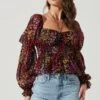 Bloomfield Floral Halter Long Sleeve Top