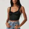 Larinna Hook And Eye Bustier Crop Top 1 Larinna Hook And Eye Bustier Crop Top -Dress Sales Store ACT17368 BLACK 0416