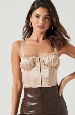 Larinna Hook And Eye Bustier Crop Top 18 Larinna Hook And Eye Bustier Crop Top -Dress Sales Store ACT17368 CHAMPAGNE 1284