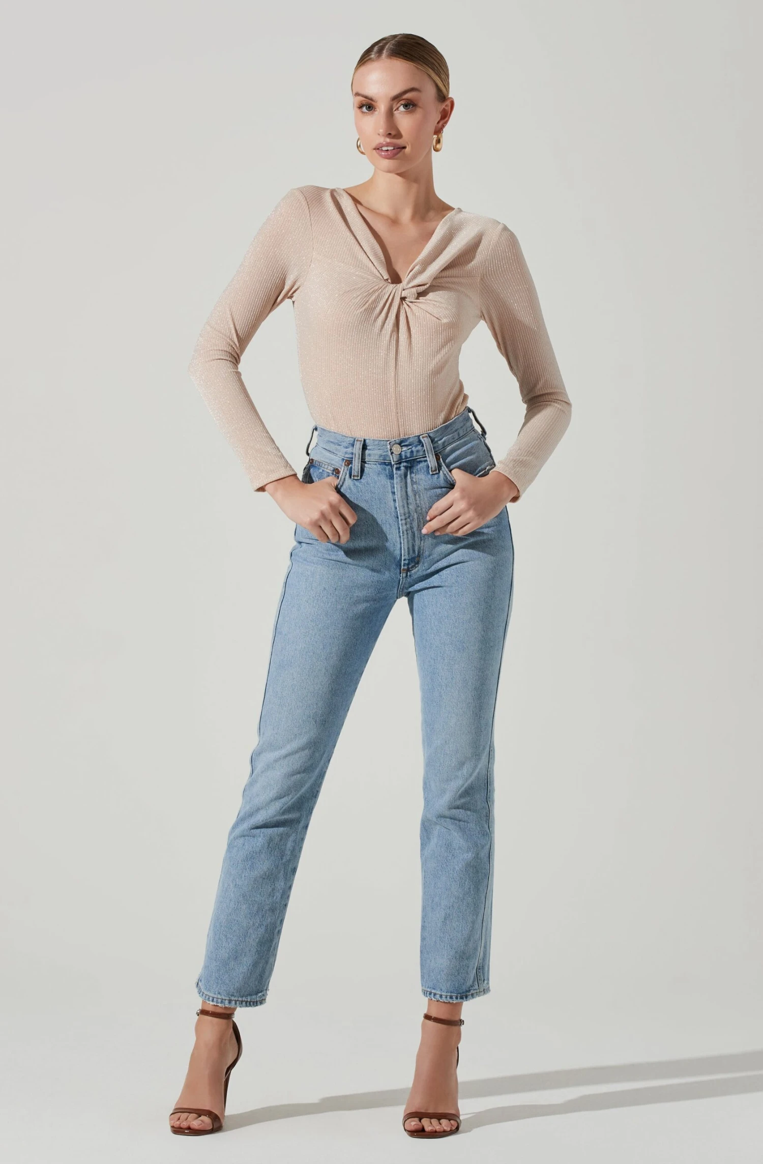 Reese Metallic Twist Front Bodysuit 4 Reese Metallic Twist Front Bodysuit - Image 2