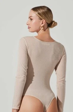 Reese Metallic Twist Front Bodysuit 17 Reese Metallic Twist Front Bodysuit -Dress Sales Store ACT17385 CREAMMETALLIC 4