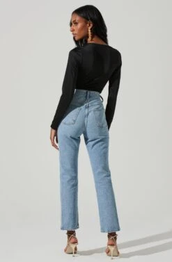 Lauren Satin Cutout Long Sleeve Bodysuit 18 Lauren Satin Cutout Long Sleeve Bodysuit -Dress Sales Store ACT17395 BLACK 6