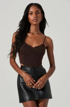 Suri Metallic Crop Top 11 Suri Metallic Crop Top -Dress Sales Store ACT17408 COPPERMETALLIC 4