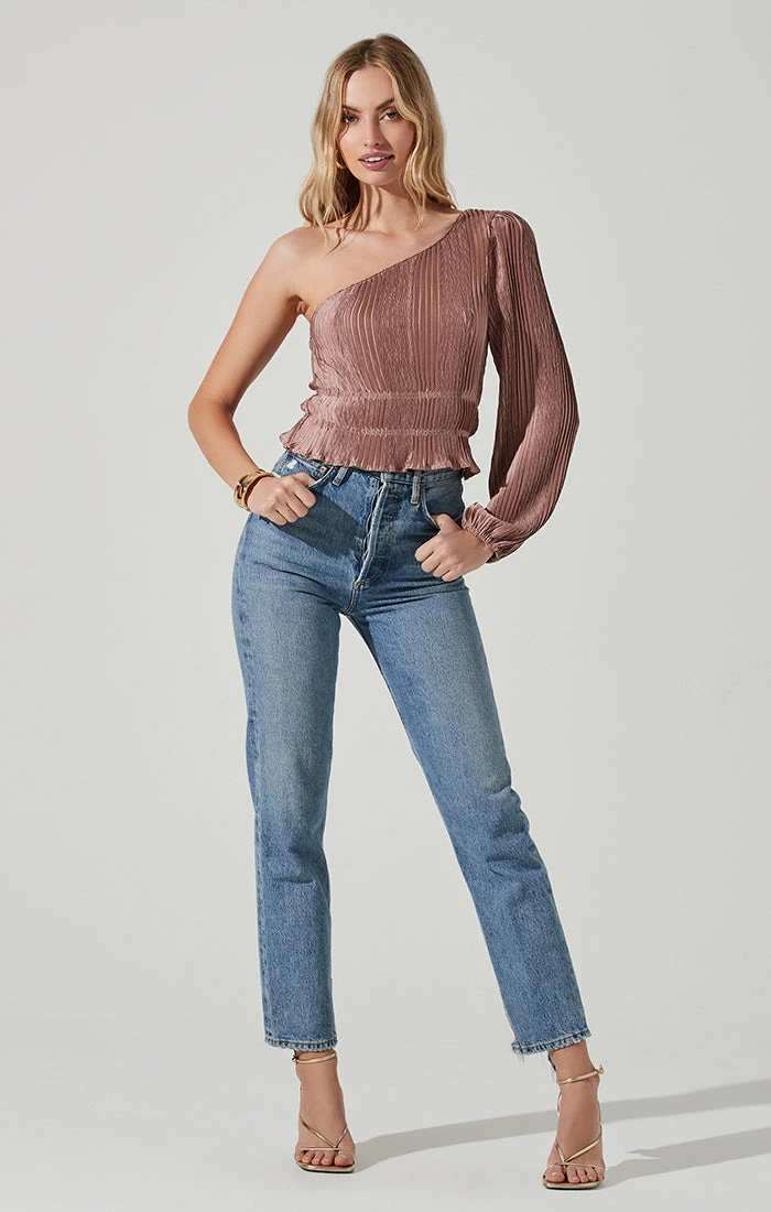 Zona Plisse One Shoulder Top 4 Zona Plisse One Shoulder Top - Image 2