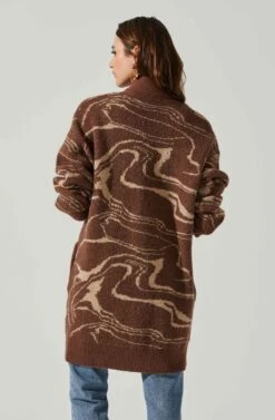 Vada Abstract Swirl Oversized Sweater 13 Vada Abstract Swirl Oversized Sweater -Dress Sales Store ACT17580SH BROWNSWIRL 5