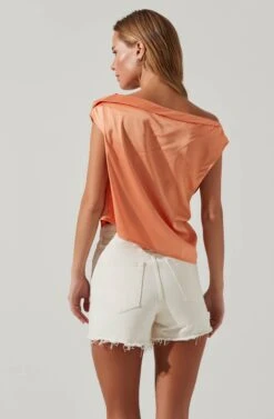 Ceres Satin Off Shoulder Top 26 Ceres Satin Off Shoulder Top -Dress Sales Store ACT17591 MELON 5