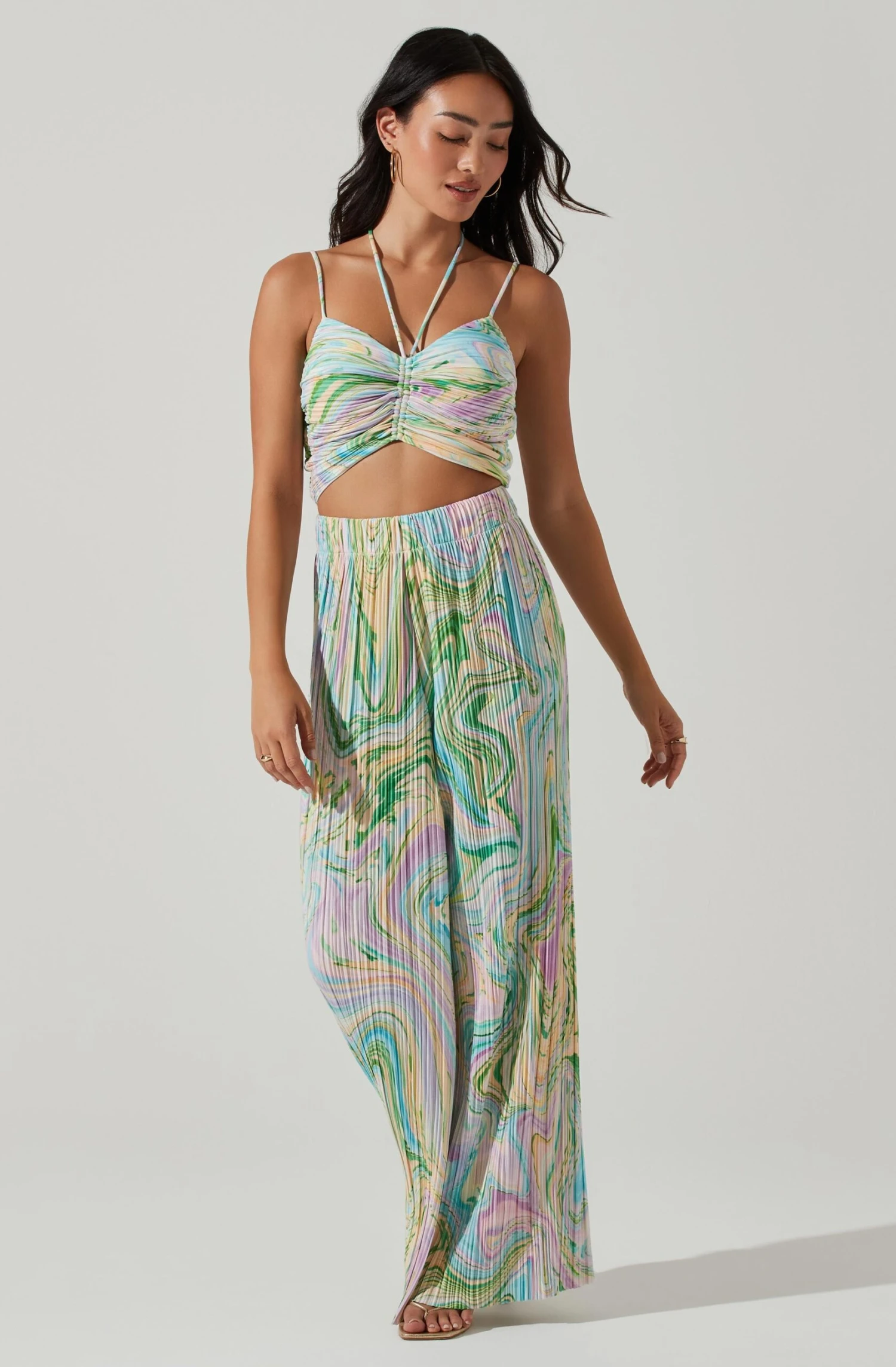 Savine Ruched Tie Dye Halter Top 4 Savine Ruched Tie Dye Halter Top - Image 2