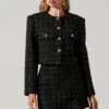 Covina Tweed Cropped Jacket -Dress Sales Store ACT17710T BLACKPLAID 1570 431