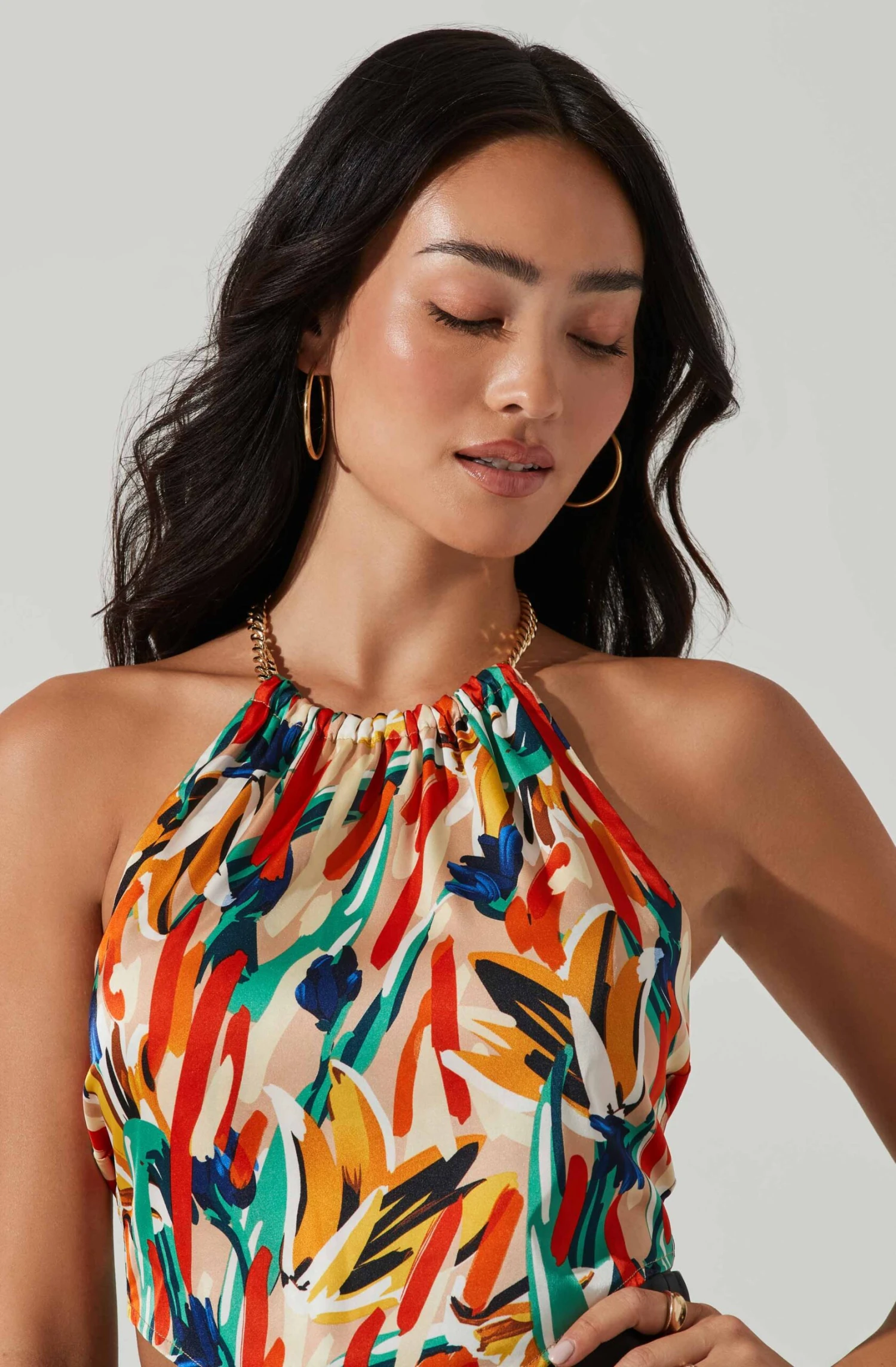 Evalina Abstract Print Halter Top 4 Evalina Abstract Print Halter Top - Image 2