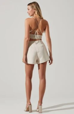 Amiah Cutout Crop Top 20 Amiah Cutout Crop Top -Dress Sales Store ACT17738L ECRU 5