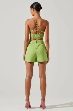 Amiah Cutout Crop Top 30 Amiah Cutout Crop Top -Dress Sales Store ACT17738L KIWI 4