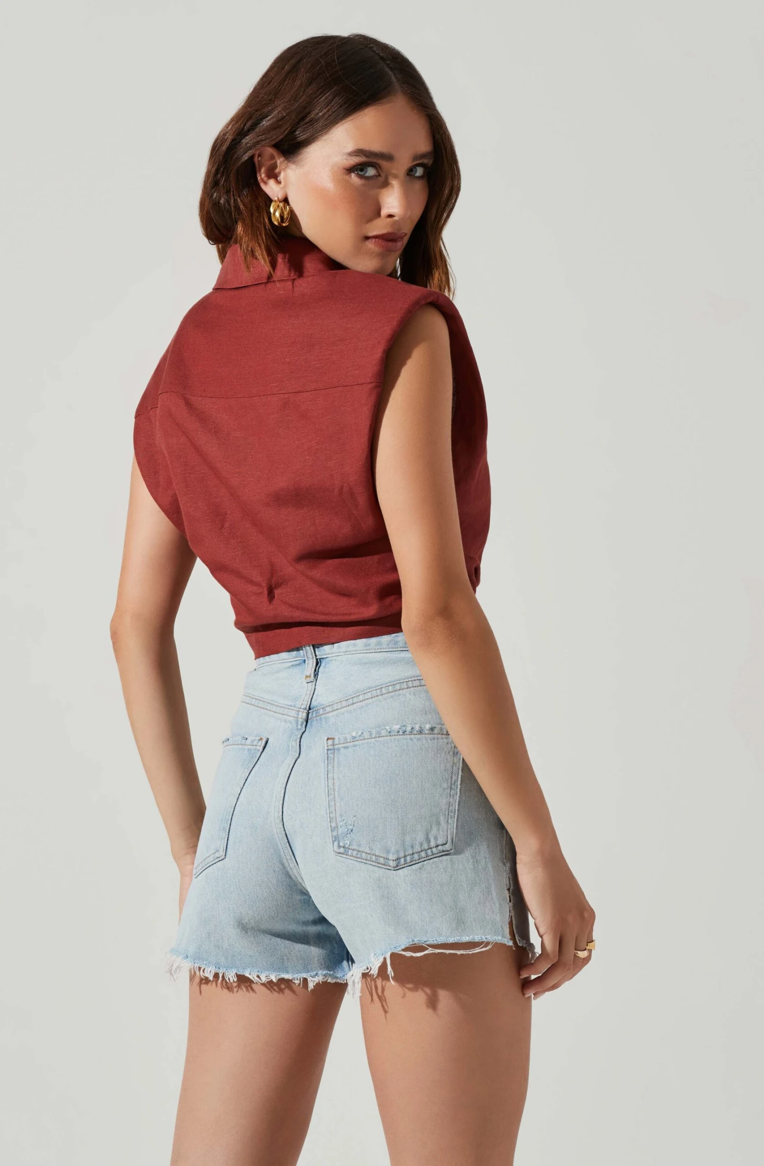 Kathlynn Front Twist Collared Top 11 Kathlynn Front Twist Collared Top - Image 9