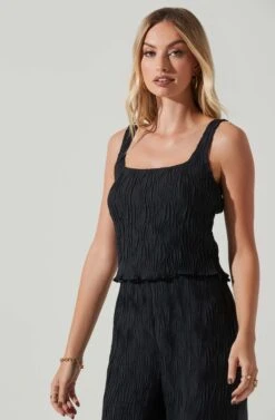 Janesa Sleeveless Top 15 Janesa Sleeveless Top -Dress Sales Store ACT17817 BLACK 2