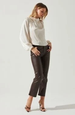 Veronica Satin Cutout Top 17 Veronica Satin Cutout Top -Dress Sales Store ACT17833S CHAMPAGNE 2