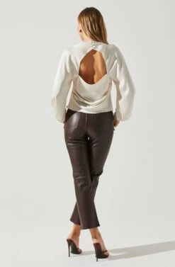 Veronica Satin Cutout Top 18 Veronica Satin Cutout Top -Dress Sales Store ACT17833S CHAMPAGNE 6