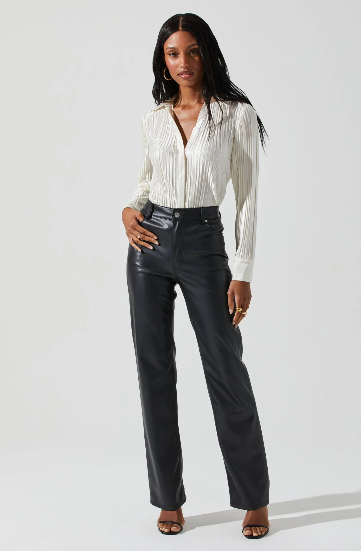 Laurel Satin Pleated Long Sleeve Top 18 Laurel Satin Pleated Long Sleeve Top - Image 16