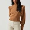 Luciana Shoulder Detail Sweater 1 Luciana Shoulder Detail Sweater -Dress Sales Store ACT17841 CAMEL 3
