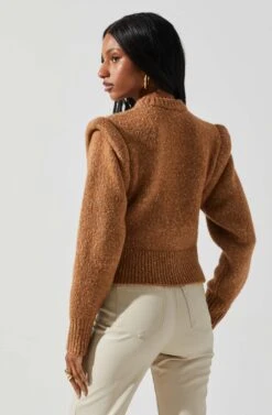 Luciana Shoulder Detail Sweater 19 Luciana Shoulder Detail Sweater -Dress Sales Store ACT17841 CAMEL 5
