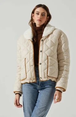 Bellamie Quilted Jacket 16 Bellamie Quilted Jacket -Dress Sales Store ACT17854 ECRU 4