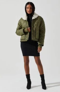Bellamie Quilted Jacket 22 Bellamie Quilted Jacket -Dress Sales Store ACT17854 OLIVE 1