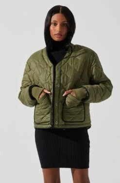 Bellamie Quilted Jacket 21 Bellamie Quilted Jacket -Dress Sales Store ACT17854 OLIVE 3