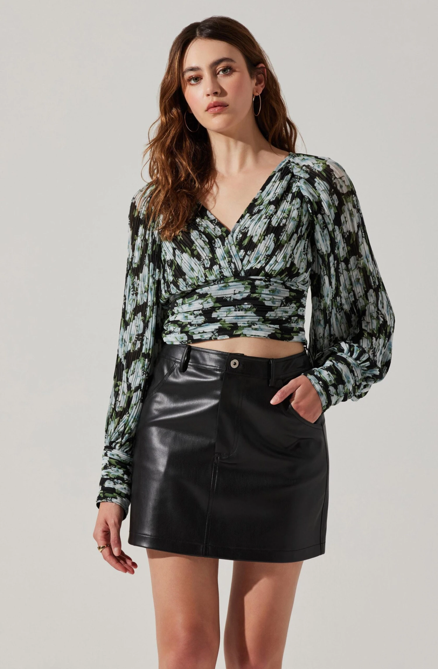 Pernilla Pleated Floral Puff Sleeve Top 2 Pernilla Pleated Floral Puff Sleeve Top
