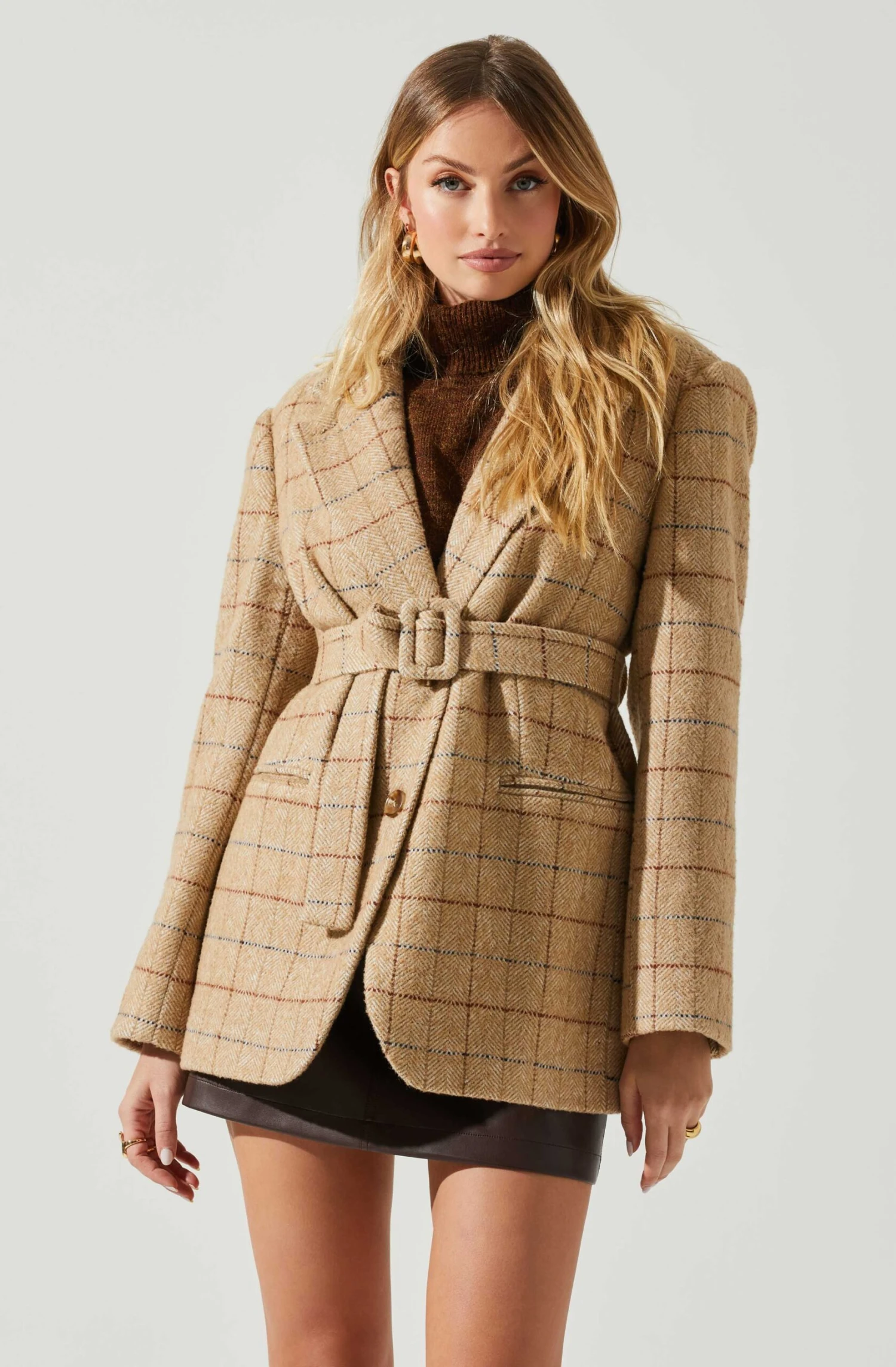 Lottie Plaid Belted Blazer 4 Lottie Plaid Belted Blazer - Image 2