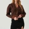 Ruby Houndstooth Cardigan -Dress Sales Store ACT17863 DARKBROWNBLACK 3