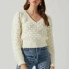 Bianca V Neck Pointelle Sweater
