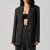 Pauline Pinstripe Oversized Blazer 2 Pauline Pinstripe Oversized Blazer -Dress Sales Store ACT17875WST CHARCOALSTRIPE 1