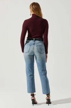 Izabella Turtleneck Cutout Sweater 24 Izabella Turtleneck Cutout Sweater -Dress Sales Store ACT17888 WINE 5