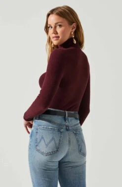 Izabella Turtleneck Cutout Sweater 25 Izabella Turtleneck Cutout Sweater -Dress Sales Store ACT17888 WINE 6