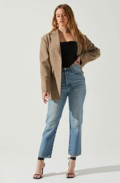 Galilea Oversized Blazer -Dress Sales Store ACT17892 BROWN 3