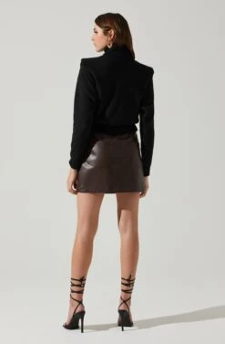 Daleyza Padded Shoulder Turtleneck Sweater 18 Daleyza Padded Shoulder Turtleneck Sweater -Dress Sales Store ACT17899 BLACK 6